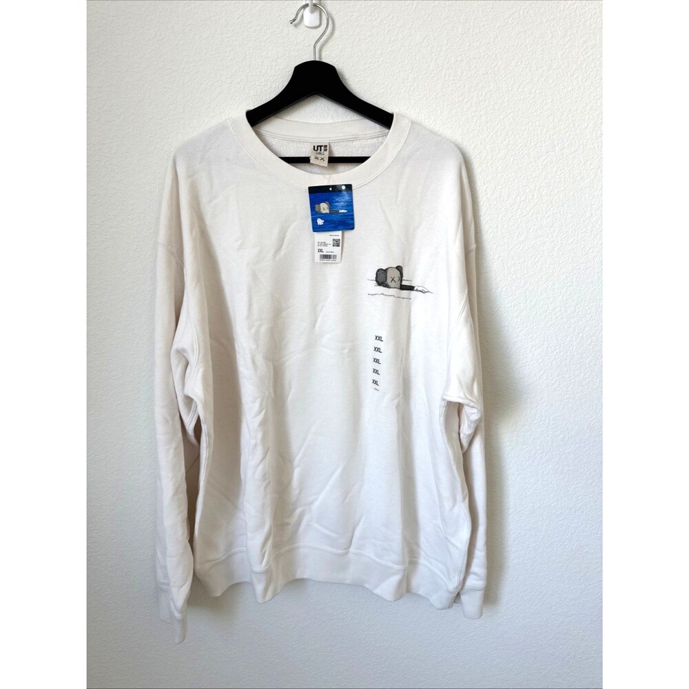 Kaws x Uniqlo UT XXL Off White Sweatshirt New With Tags Graphic Pullover Limited